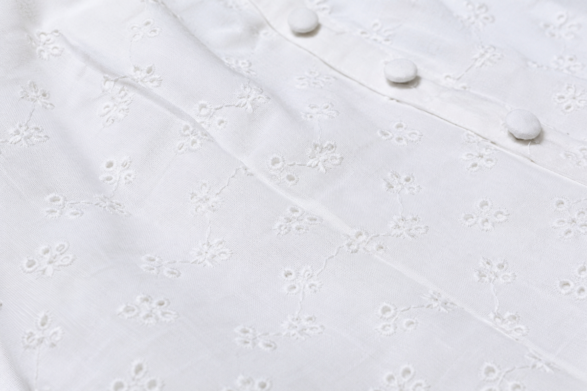 Amelie Tie-Front Eyelet Top - White