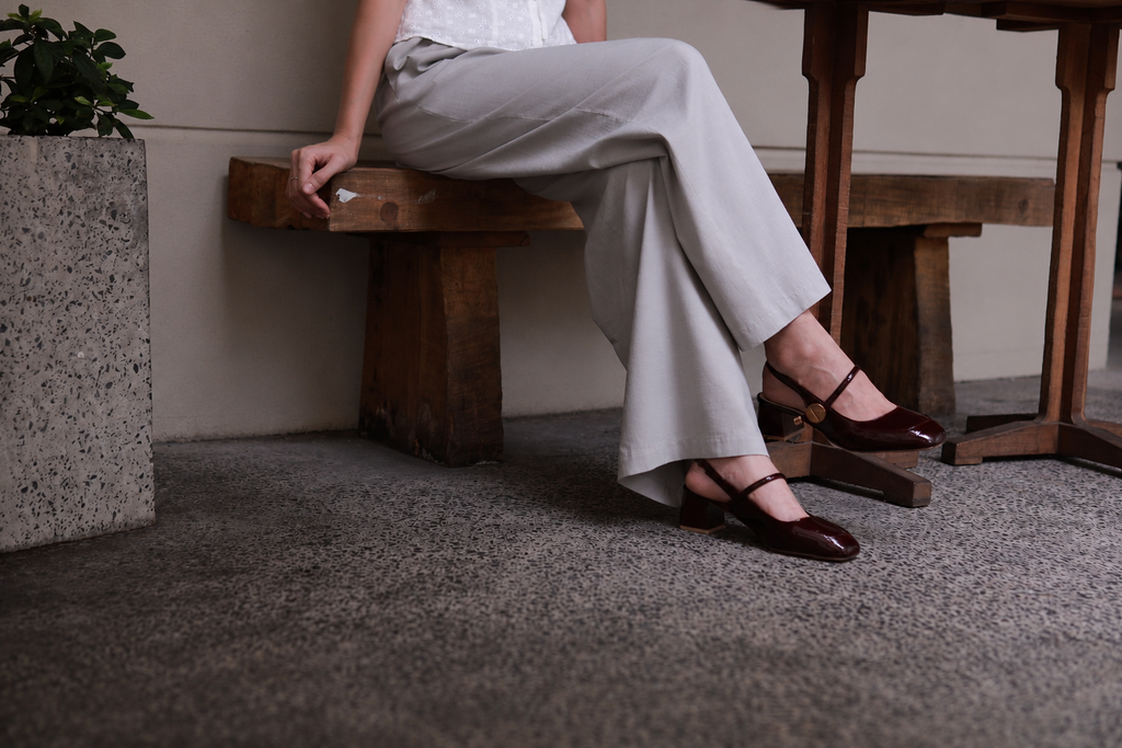 Noelle Relaxed Wide-Leg Pants - Soft Grey