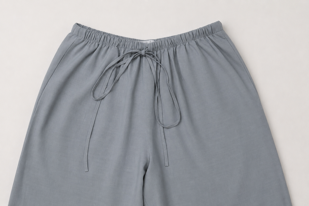 Noelle Relaxed Wide-Leg Pants - Soft Grey