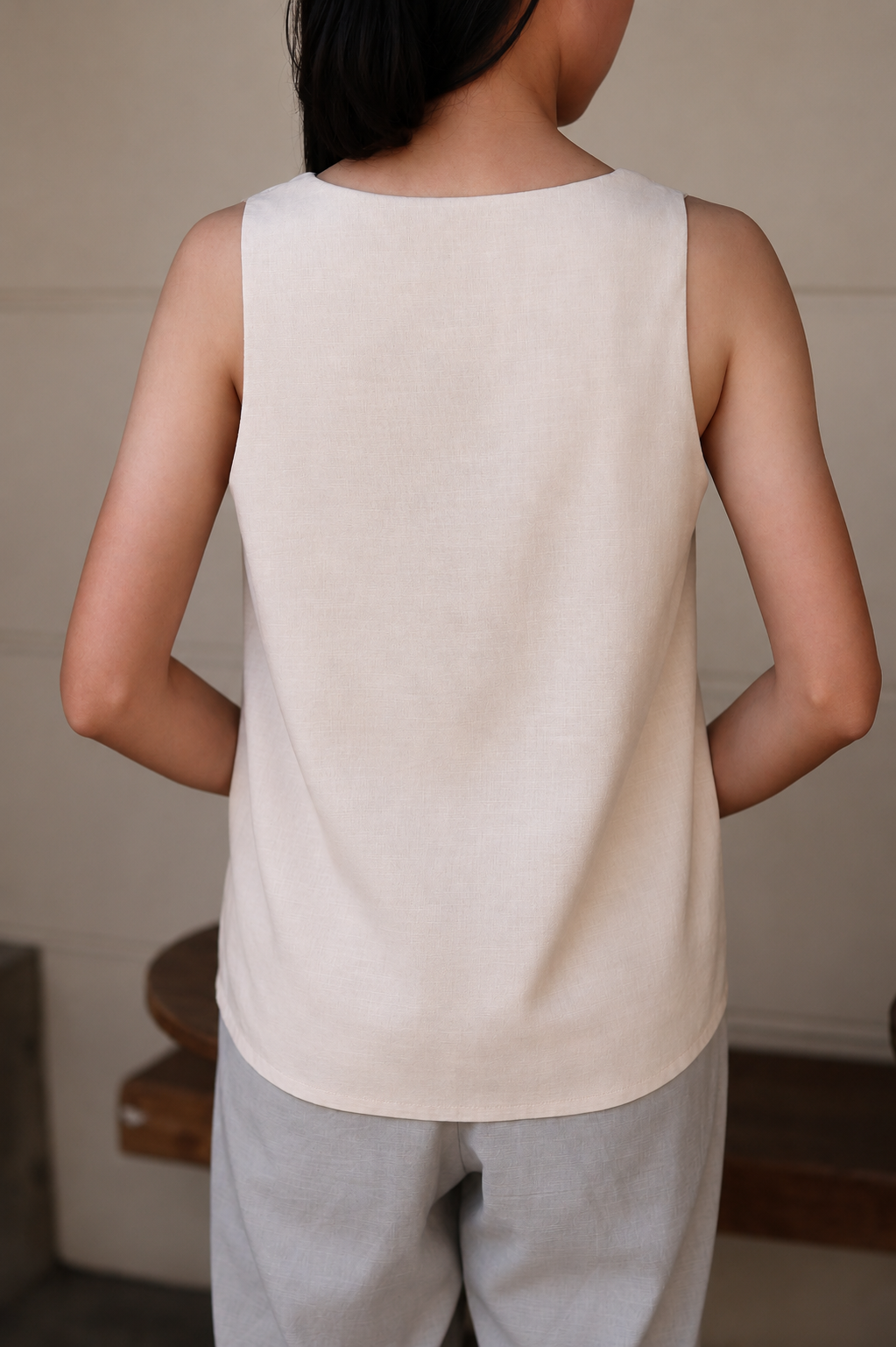 Margot Tie-Front V-Neck Top - Ivory